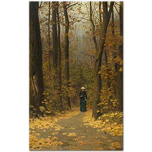 Vasily Polenov Woman Walking on a Forest Trail Art Print