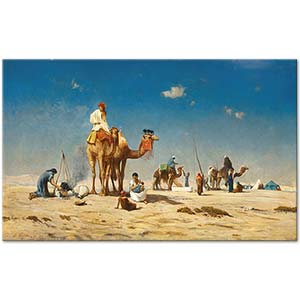 Victor Huguet Travellers In The Desert Art Print