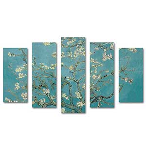Vincent van Gogh Almond Blossoms 5 Pieces Canvas Set