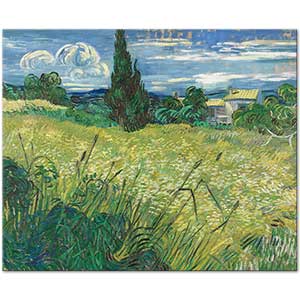 Vincent van Gogh Green Wheat Field with Cypress Art Print