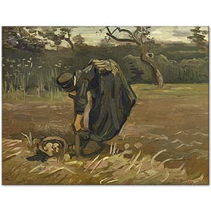 Vincent van Gogh Peasant Woman Harvesting Potatoes Art Print