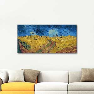 Vincent van Gogh Tarlada Kargalar Kanvas Tablo