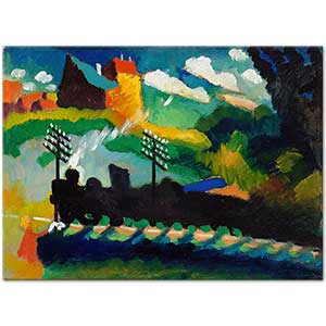 Wassily Kandinsky Murnau Yakınlarında Tren Yolu Kanvas Tablo