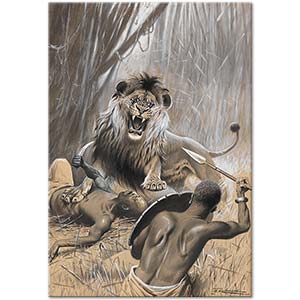 Wilhelm Kuhnert Lion Hunting Art Print