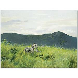 Wilhelm Kuhnert Zebra On The Steppe Art Print
