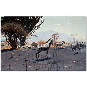 Wilhelm Kuhnert Zebras Art Print