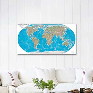 Dünya Coğrafi Haritası 2004 Kanvas Tablo