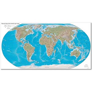 Dünya Coğrafi Haritası 2004 Kanvas Tablo