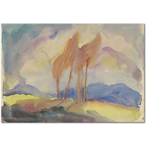 Zolo Palugyay Autumn, Birch Trees in a Sunlit Meadow Art Print