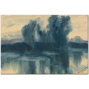 Zolo Palugyay Blue Mood over a Lake Art Print