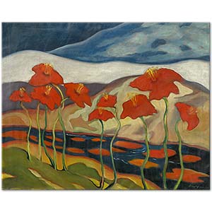 Zolo Palugyay Landscape with Flowers Art Print