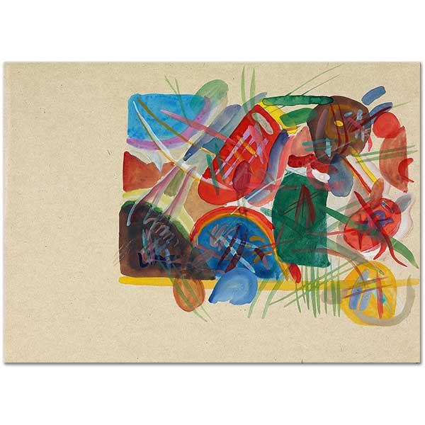 Wassily Kandinsky Watercolor With Forest And Rainbow Art Print